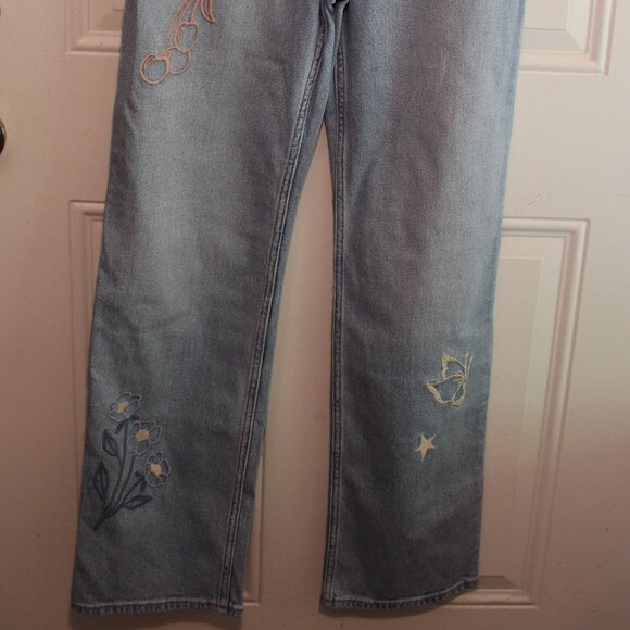 Hollister Jeans Women size W25 Inseam 31 1/2 Ultra High-Rise Dad Blue Loose Fit - Picture 2 of 7